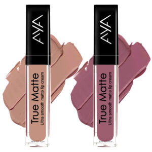 AYA True Matte Liquid Lipstick, Combo Pack of 2, Pink Nude and Brown Nude