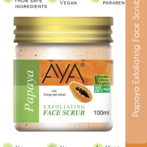 AYA Papaya Exfoliating Face Scrub, 100 ml | No Paraben, No Silicone, No Sulphate.