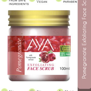 AYA Pomegranate Exfoliating Face Scrub, 100 ml | No Paraben, No Silicone, No Sulphate.