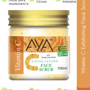 AYA Vitamin C Exfoliating Face Scrub, 100 ml | No Paraben, No Silicone, No Sulphate.