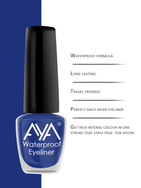 AYA 24 Hrs Long Lasting & Waterproof Eyeliner, Metallic Blue (5 ml) - Image 2