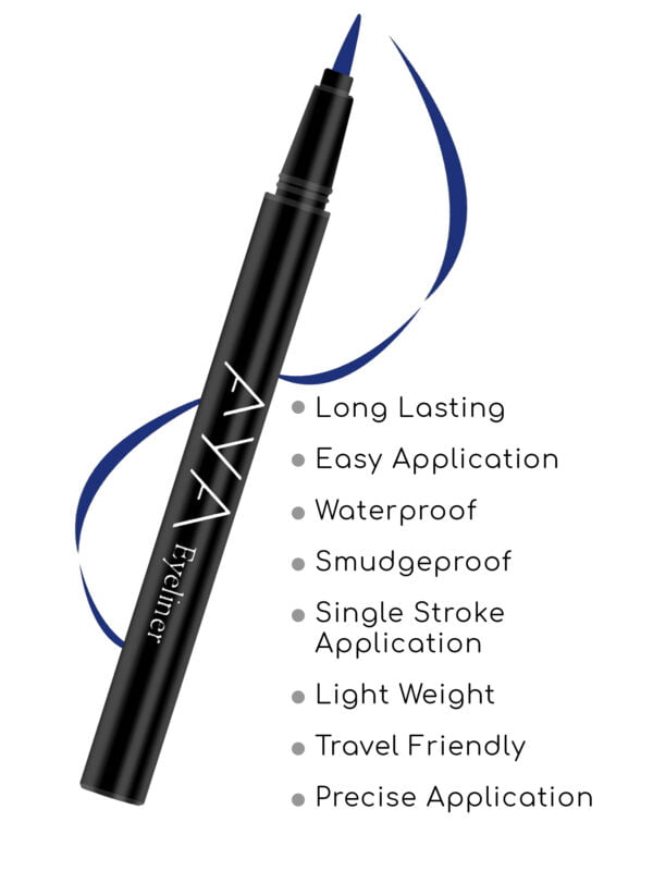 AYA Waterproof Long Lasting Eyeliner, Blue, 1.5ml - Image 2