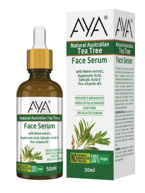 AYA Australian Tea Tree Face Serum (50 ml) | Prevents Break outs, Reduce Blackheads and Soothing | No Paraben, No Silicone, No Mineral Oil. - Image 2