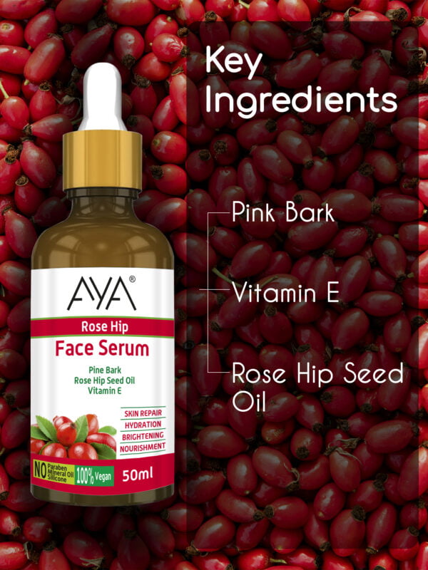 AYA Rosehip Face Serum (50 ml) | Skin Repair, Hydration, Brightening and Nourishment | No Paraben, No Silicone, No Mineral Oil. - Image 2