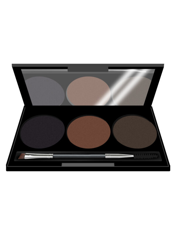 AYA Professional 3 Color Eyebrow Kit (Dark Brown, Black, Light Brown) - Image 2