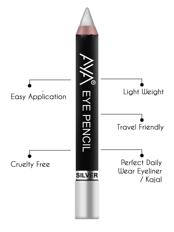 AYA Eye Pencil For Kajal / Eyeliner-Silver - Image 2