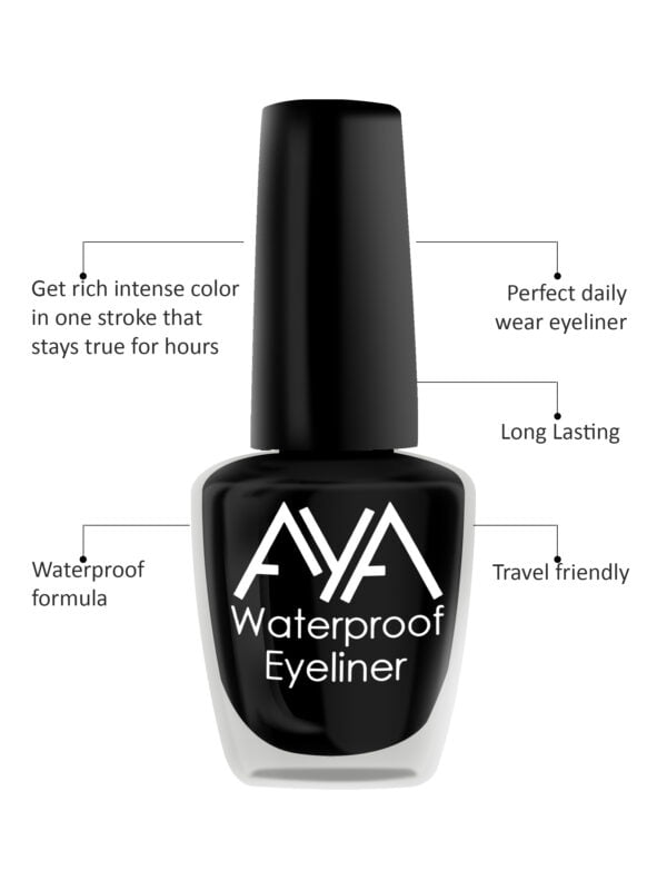 AYA 24 Hrs Long Lasting & Waterproof Eyeliner, Black (5 ml) - Image 2