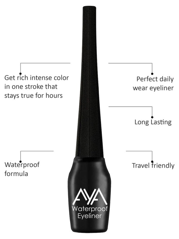 AYA Waterproof Eyeliner, Black (5 ml) - Image 2