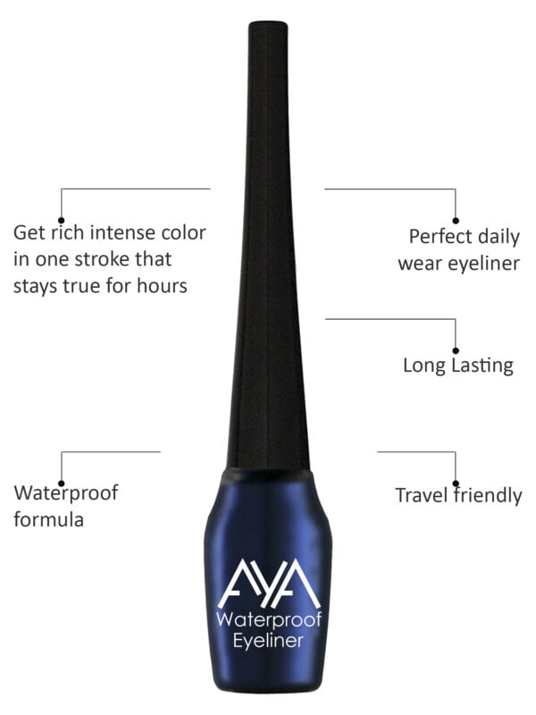 AYA Waterproof Eyeliner, Blue (5 ml) - Image 2