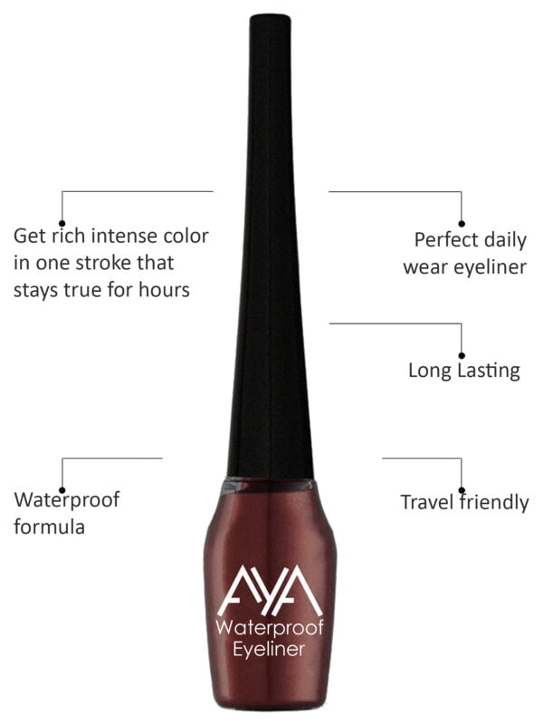 AYA Waterproof Eyeliner, Brown (5 ml) - Image 2