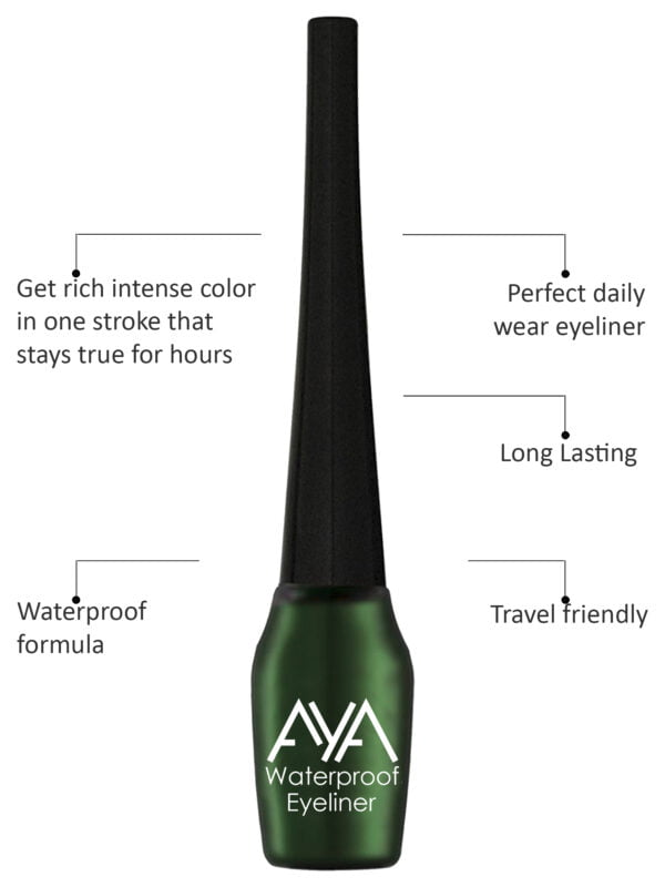 AYA Waterproof Eyeliner, Green (5 ml) - Image 2