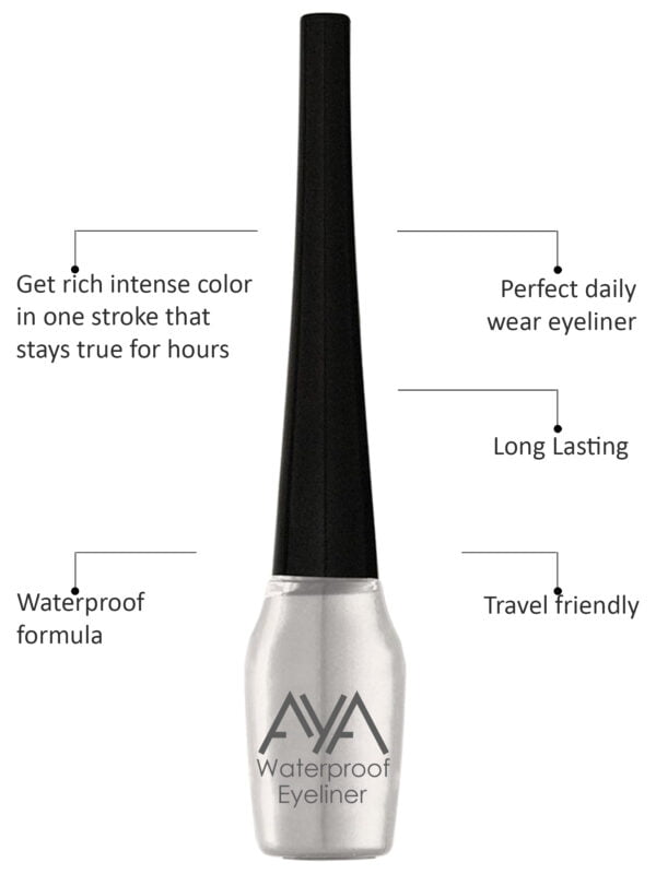 AYA Waterproof Eyeliner, Silver (5 ml) - Image 2