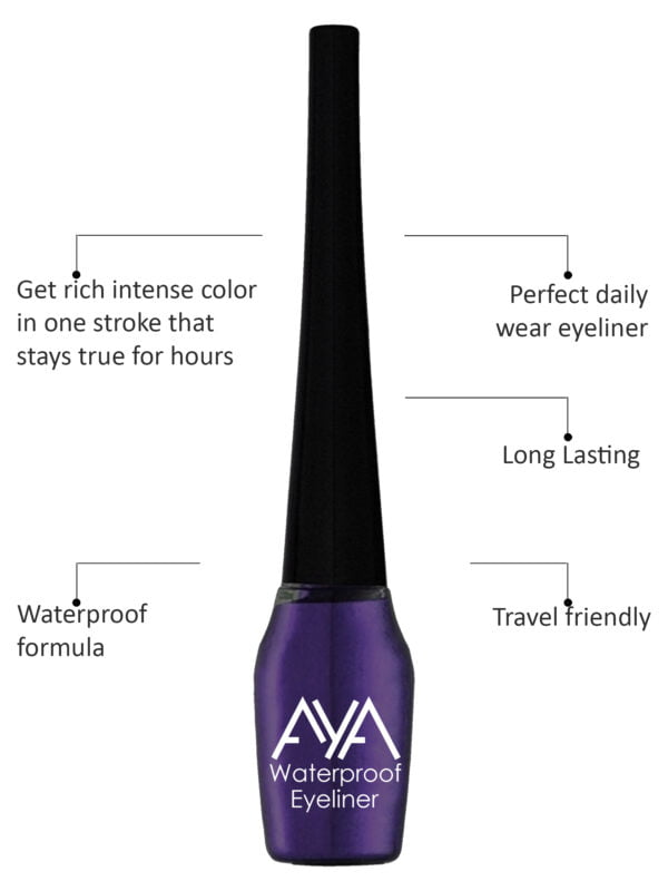 AYA Waterproof Eyeliner, Purple (5 ml) - Image 2