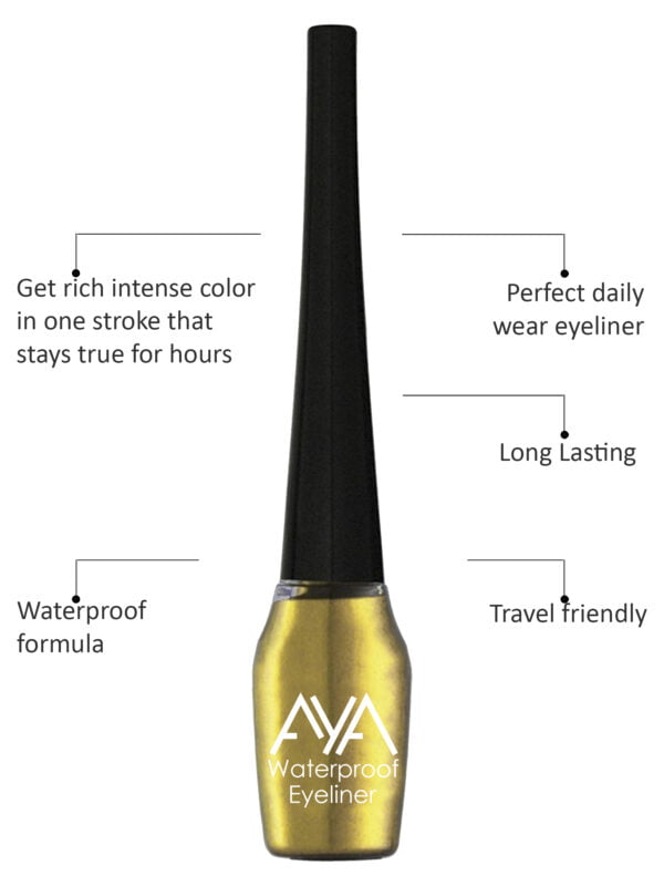 AYA Waterproof Eyeliner, Set of 2 (Green and Golden) - Image 2