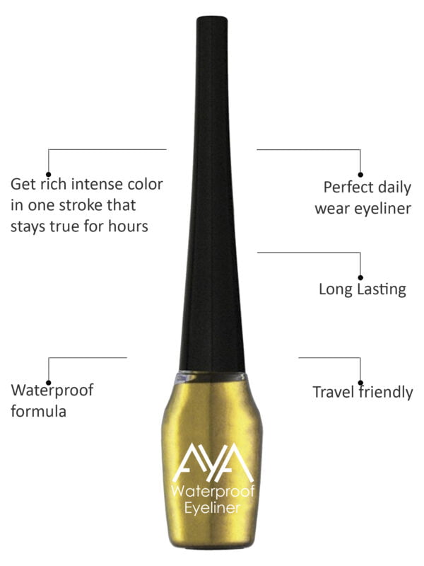 AYA Waterproof Eyeliner, Set of 2 (Silver and Golden) - Image 2