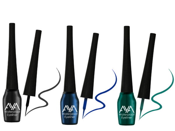 AYA Waterproof Eyeliner, Set of 3 (Black, Blue, Green) - Image 2