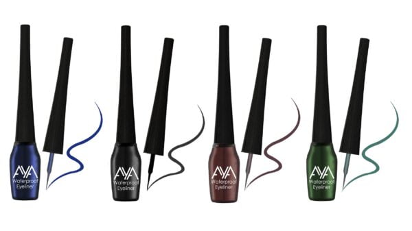 AYA Waterproof Eyeliner, Set of 4 (Black, Brown, Blue, Green) - Image 2