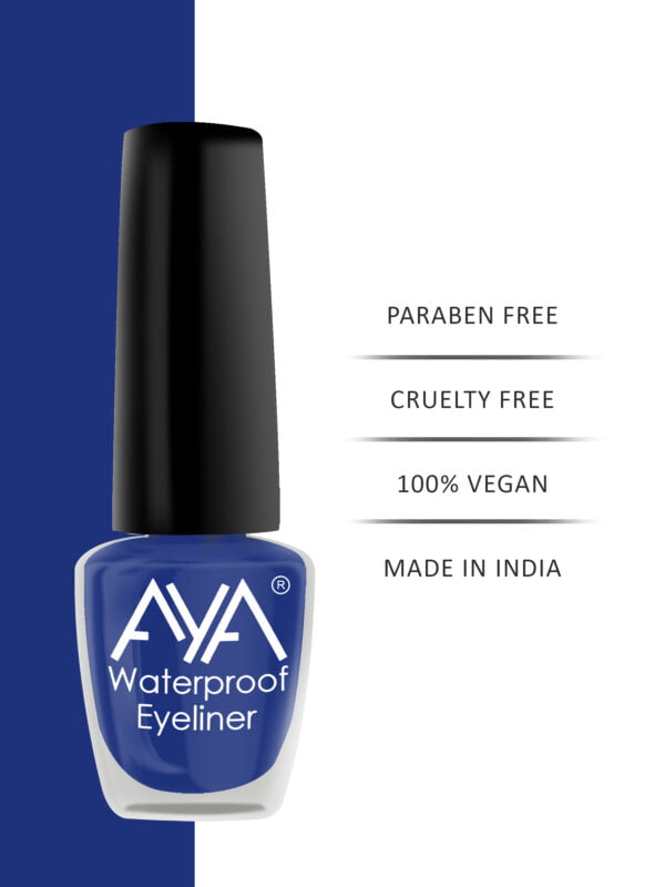 AYA 24 Hrs Long Lasting & Waterproof Eyeliner, Metallic Blue (5 ml) - Image 3