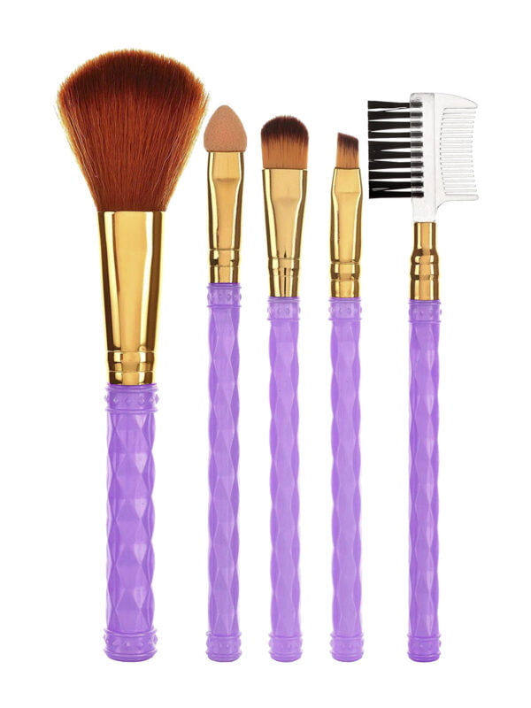 AY Makeup Brush Set of 5 and 3 Makeup Sponge Puff (Colour May Vary) - Image 3