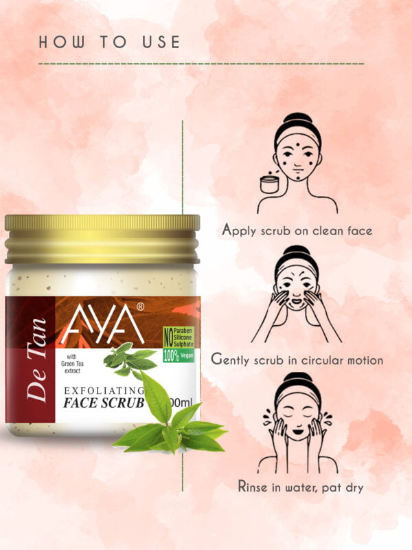 AYA Detan Exfoliating Face Scrub, 100 ml | No Paraben, No Silicone, No Sulphate. - Image 3