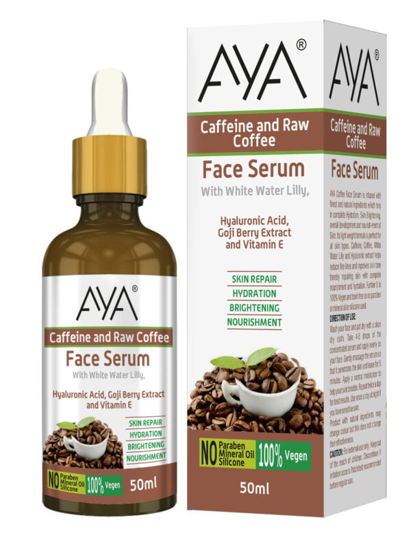 AYA Caffeine and Coffee Face Serum (50 ml) | For Skin Repair, Hydration, Brightening and Nourishment | No Paraben, No Silicone, No Mineral Oil | - Image 3