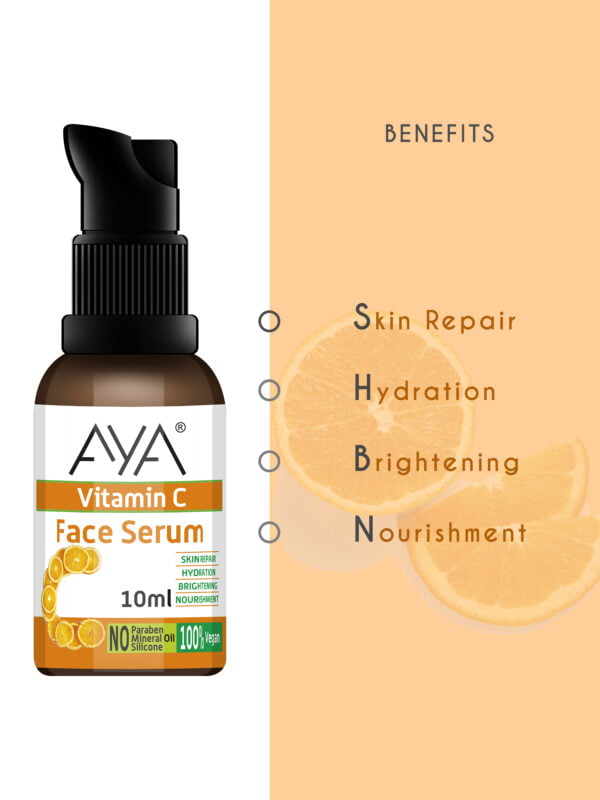 AYA Vitamin C Face Serum (10 ml) | Skin Hydration, Anti-Ageing, Moisturizing and Brightening | No Paraben, No Silicone, No Mineral Oil | - Image 3