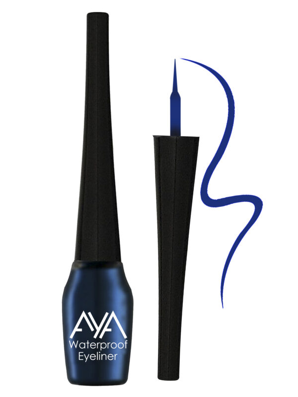 AYA Waterproof Liquid Eyeliner, Blue + Jet black Waterproof Kohl Kajal - Image 3