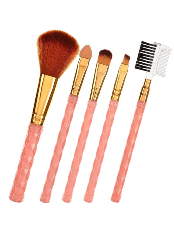 AY Makeup Brush Set Of 5 With 1 Makeup Sponge Puff (Color May Vary) - Image 4