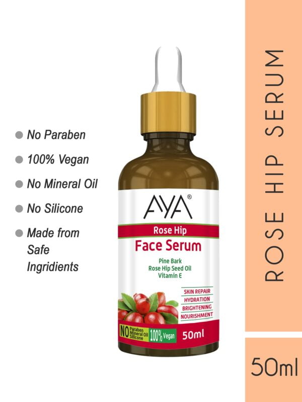 AYA Rosehip Face Serum (50 ml) | Skin Repair, Hydration, Brightening and Nourishment | No Paraben, No Silicone, No Mineral Oil. - Image 4