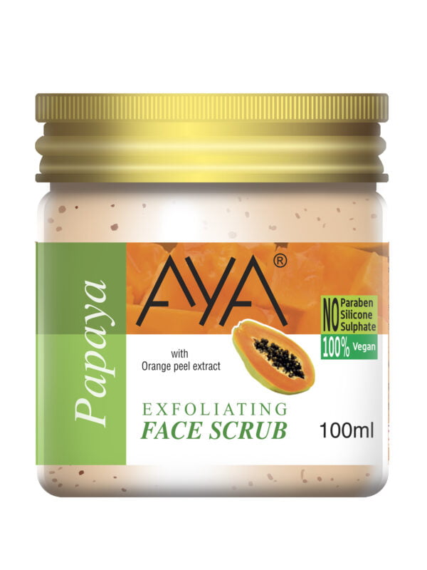 AYA Papaya Exfoliating Face Scrub, 100 ml | No Paraben, No Silicone, No Sulphate. - Image 5