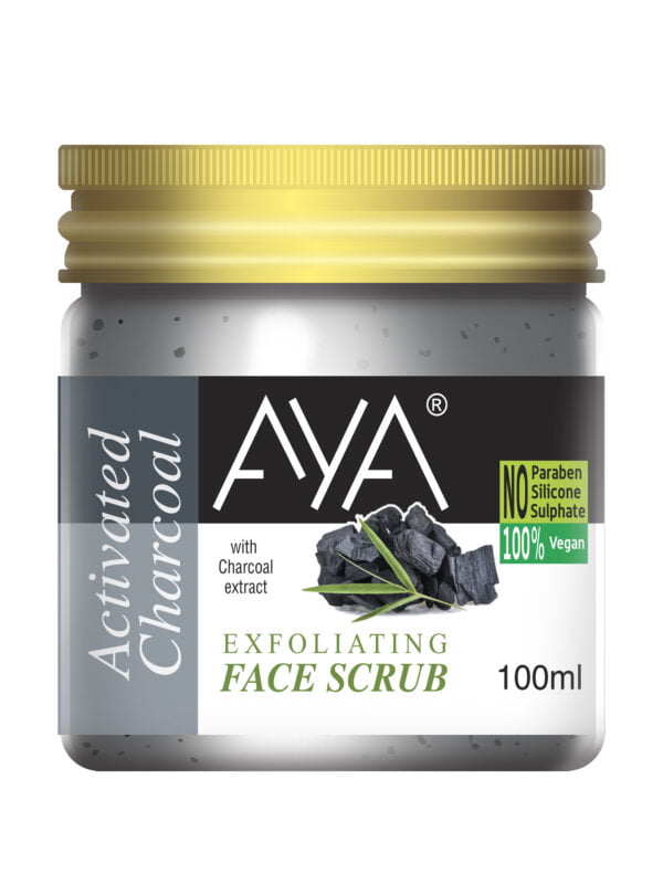 AYA Activated Charcoal Exfoliating Face Scrub, 100 ml | No Paraben, No Silicone, No Sulphate. - Image 5