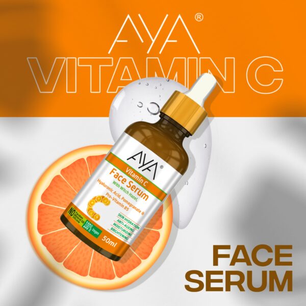 AYA Vitamin C Face Serum (50 ml) | For Skin Hydration, Anti-Ageing, Moisturizing and Brightening | No Paraben, No Silicone, No Mineral Oil | - Image 5