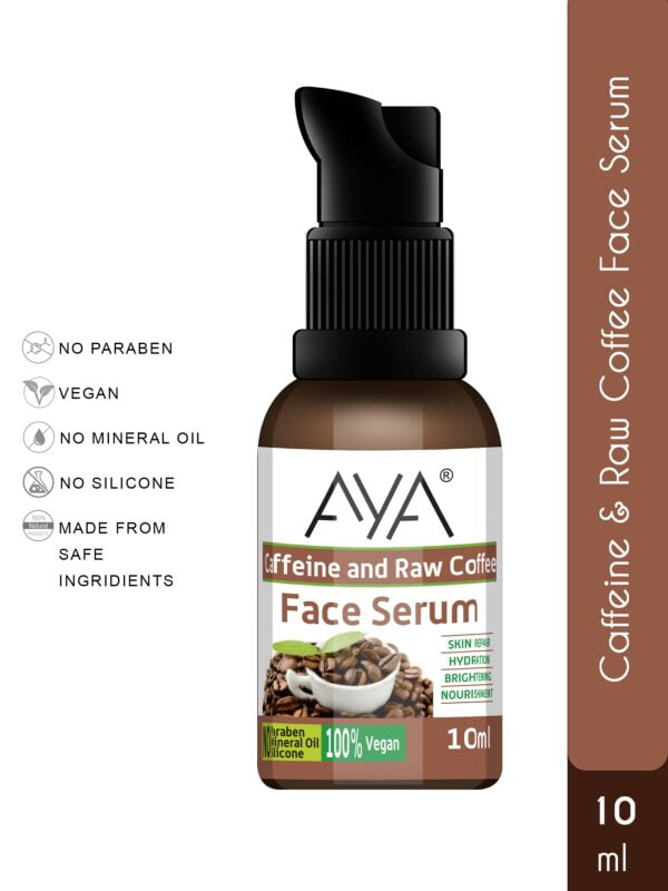 AYA Caffeine and Coffee Face Serum (10 ml) | For Skin Repair, Hydration, Brightening and Nourishment | No Paraben, No Silicone, No Mineral Oil | - Image 5