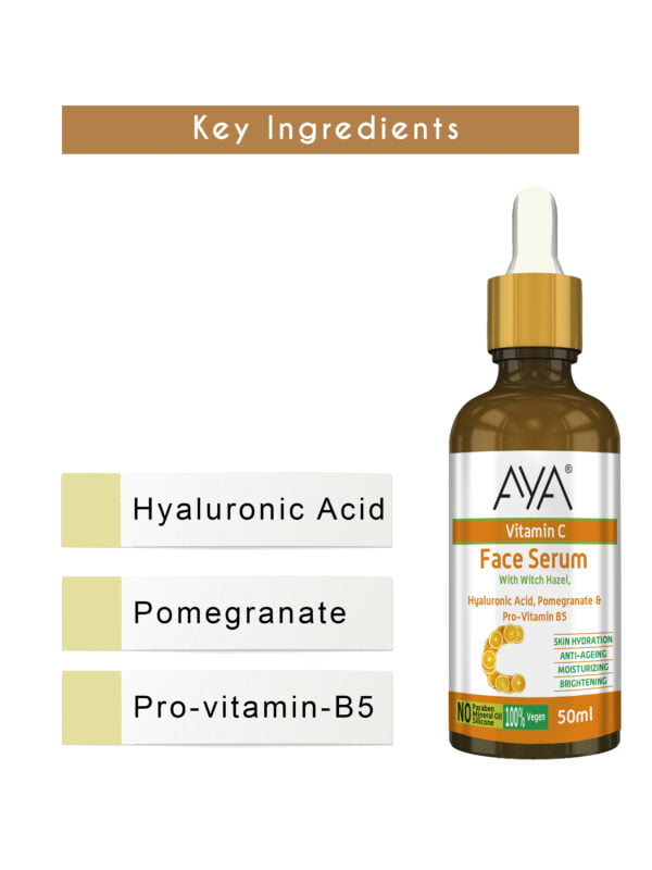 AYA Vitamin C Face Serum (50 ml) | For Skin Hydration, Anti-Ageing, Moisturizing and Brightening | No Paraben, No Silicone, No Mineral Oil | - Image 7