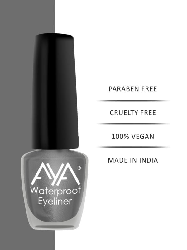 AYA 24 Hrs Long Lasting & Waterproof Eyeliner, Metallic Grey (5 ml) - Image 4