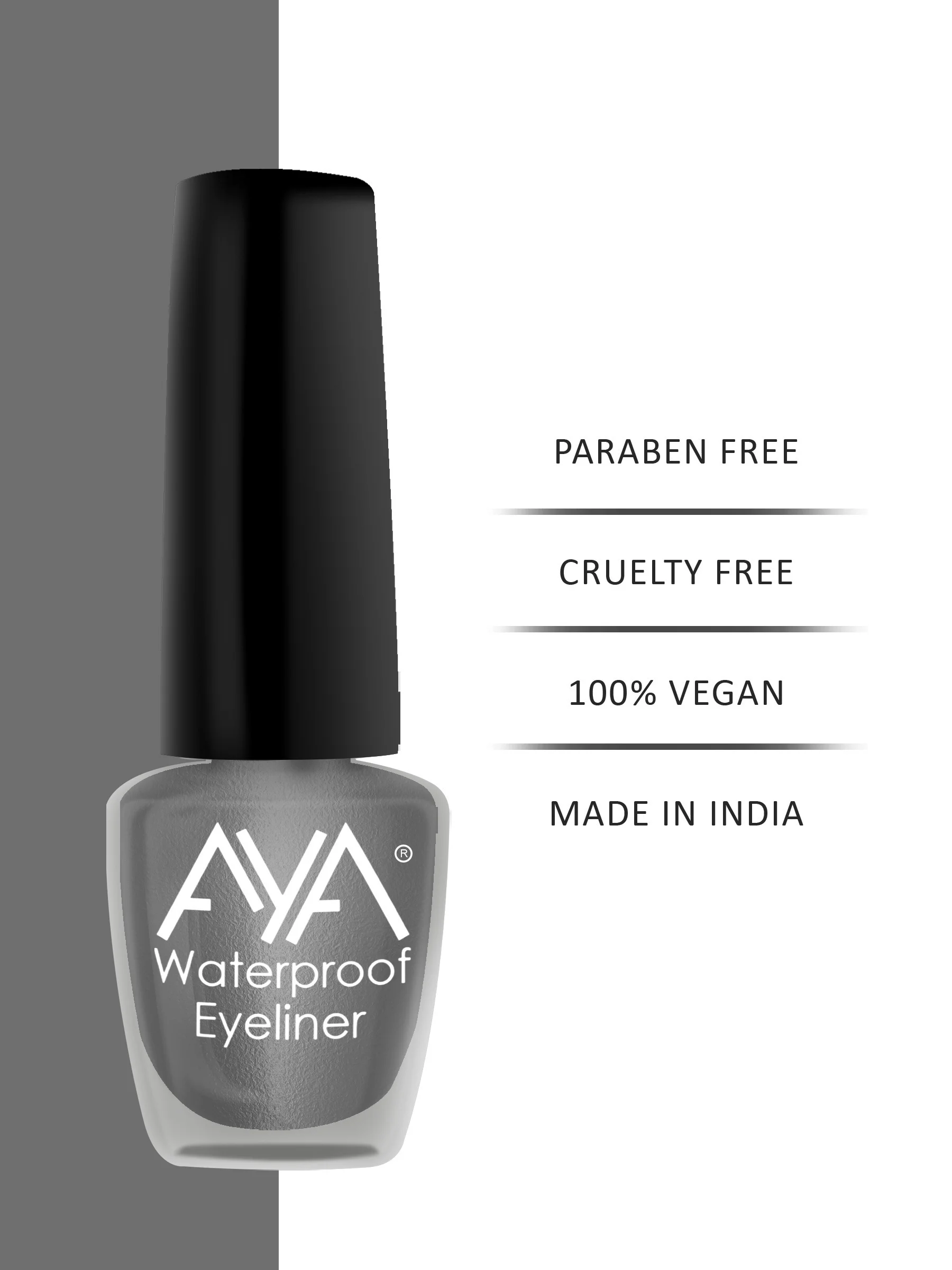 AYA 24 Hrs Long Lasting & Waterproof Eyeliner, Metallic Grey (5 ml) - Image 4