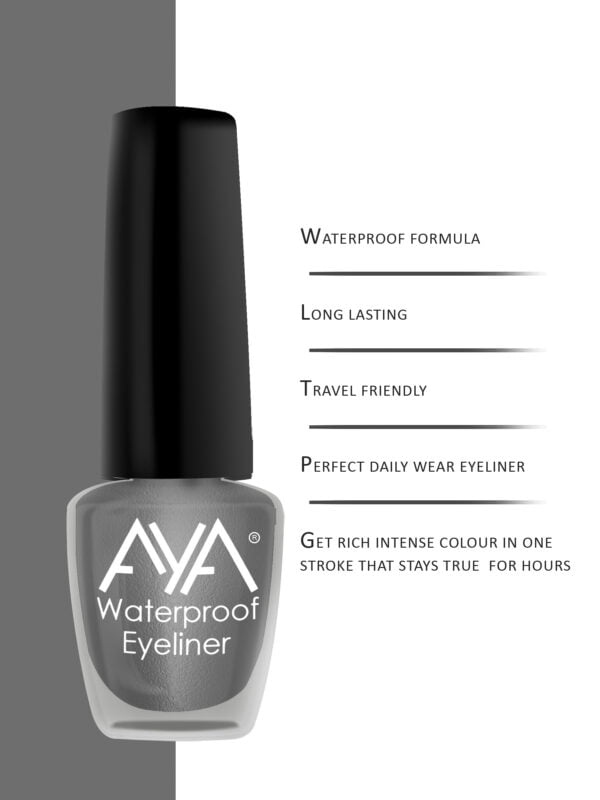 AYA 24 Hrs Long Lasting & Waterproof Eyeliner, Metallic Grey (5 ml) - Image 5