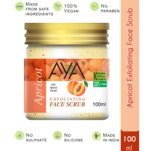 AYA Apricot Exfoliating Face Scrub, 100 ml | No Paraben, No Silicone, No Sulphate |