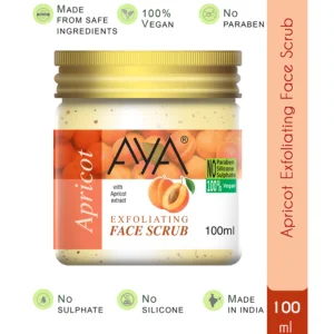 AYA Apricot Exfoliating Face Scrub, 100 ml | No Paraben, No Silicone, No Sulphate |