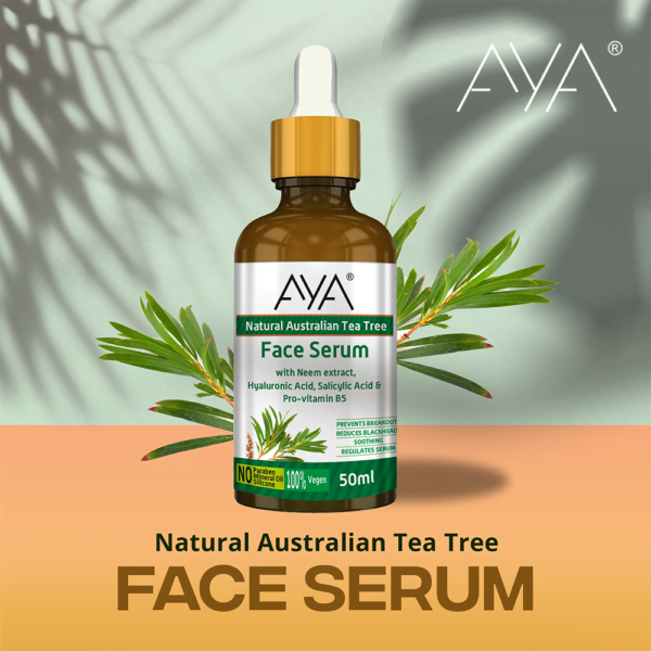 AYA Australian Tea Tree Face Serum (50 ml) | Prevents Break outs, Reduce Blackheads and Soothing | No Paraben, No Silicone, No Mineral Oil.