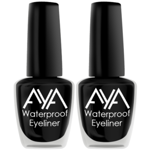 AYA 24 Hrs Long Lasting & Waterproof Eyeliner, Set of 2, Black (5 ml x 2 = 10 ml)