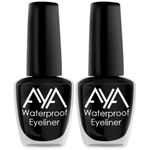 AYA 24 Hrs Long Lasting & Waterproof Eyeliner, Set of 2, Black (5 ml x 2 = 10 ml)