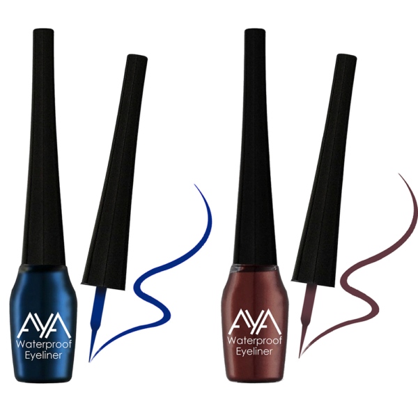 AYA Waterproof Eyeliner, Set of 2 (Blue and Brown)