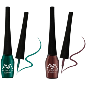AYA Waterproof Eyeliner, Set of 2 (Green and Brown)