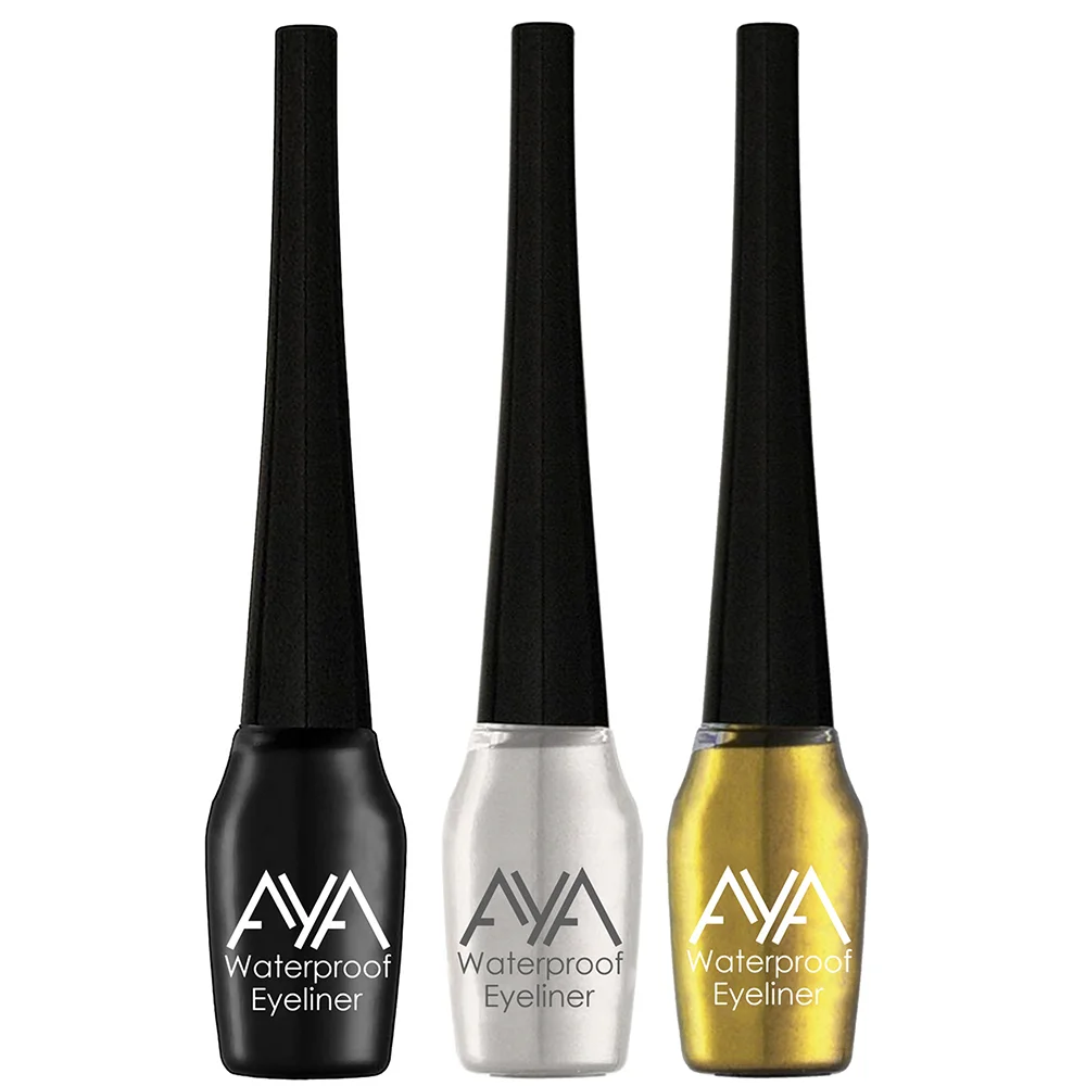 AYA Waterproof Eyeliner, Set of 3 (Golden, Silver, Black)