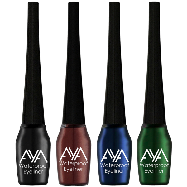 AYA Waterproof Eyeliner, Set of 4 (Black, Brown, Blue, Green)