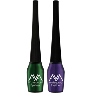 AYA Waterproof Eyeliner, Set of 2 (Green and Purple)