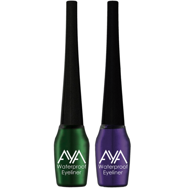 AYA Waterproof Eyeliner, Set of 2 (Green and Purple)