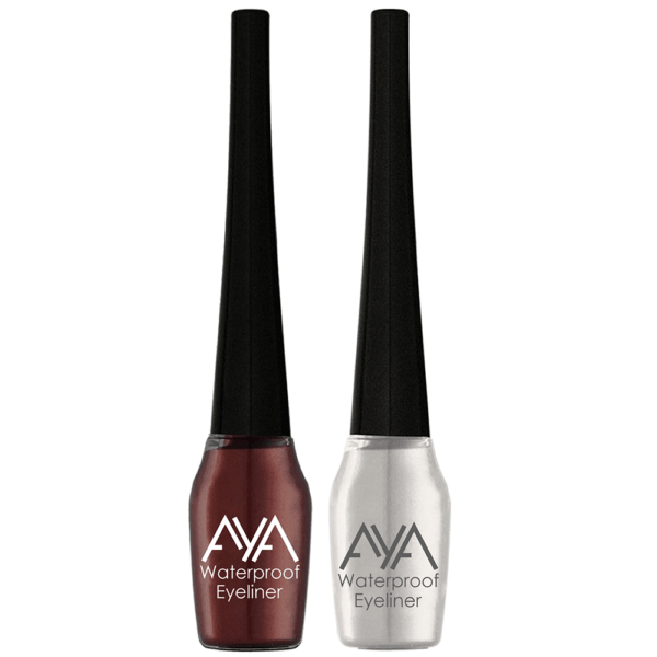 AYA Waterproof Eyeliner, Set of 2 (Brown and White)