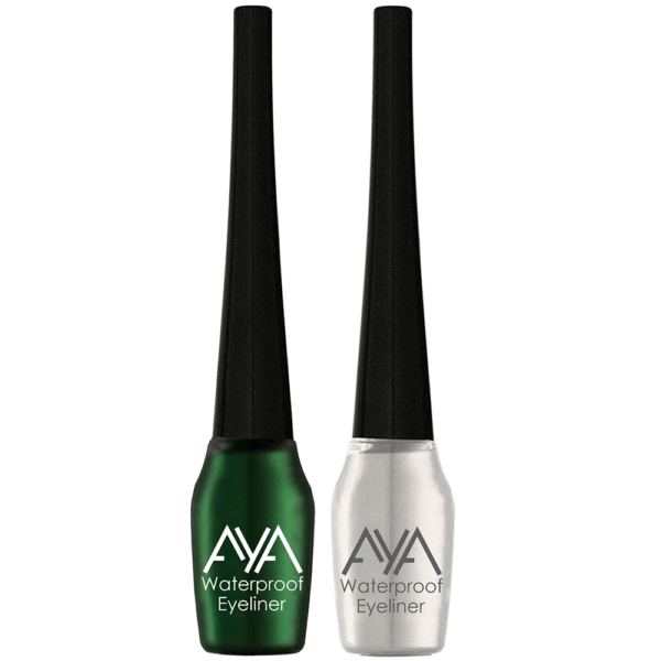 AYA Waterproof Eyeliner, Set of 2 (Green and White)